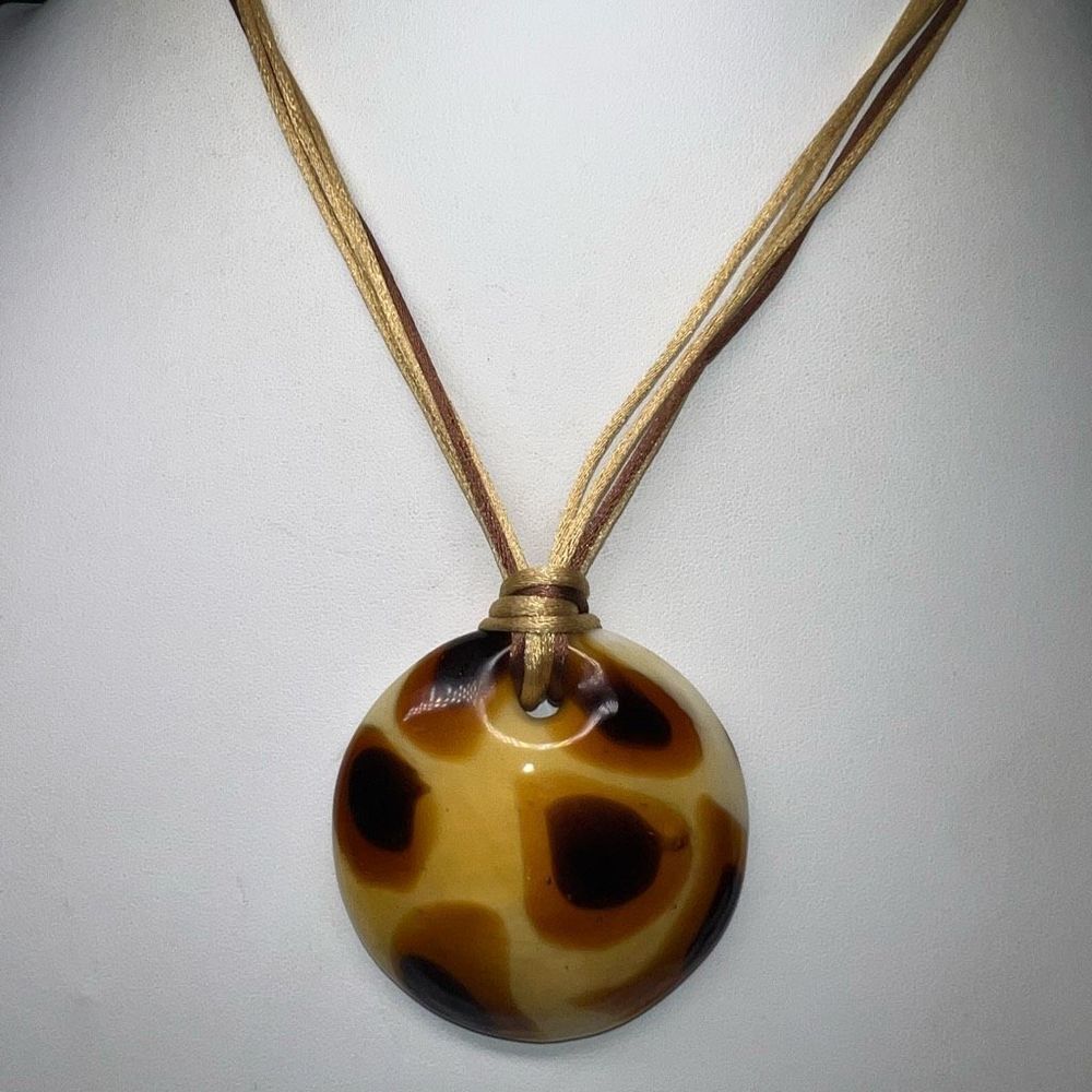Venetian Glass Pendant on Silk Cord